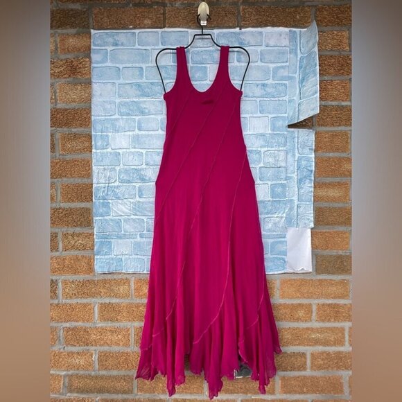 JEAN PAUL GAULTIER SOLEIL SLEEVELESS NEON PINK MAXI MESH DRESS SIZE LARGE - Picture 8 of 13